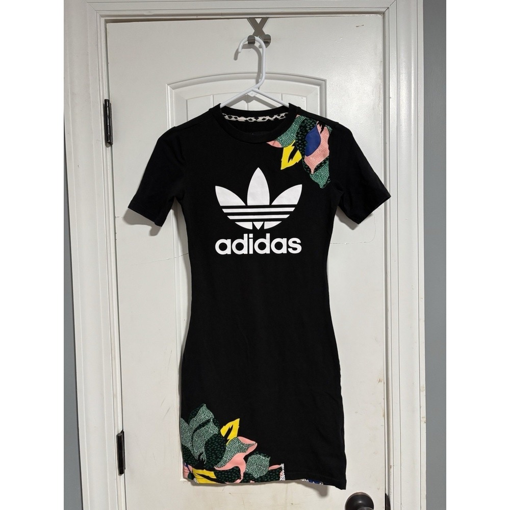 Women's Adidas Dress Trefoil‎ Logo Her Studio London Floral Summer Bodycon XS